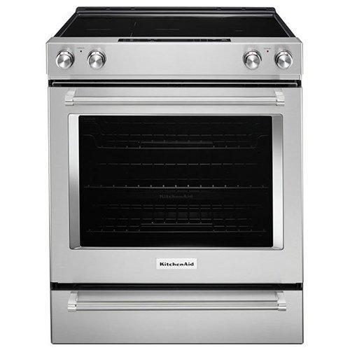 KitchenAid - 6.4 cu. ft Electric Range in Stainless - YKSEG700ESS