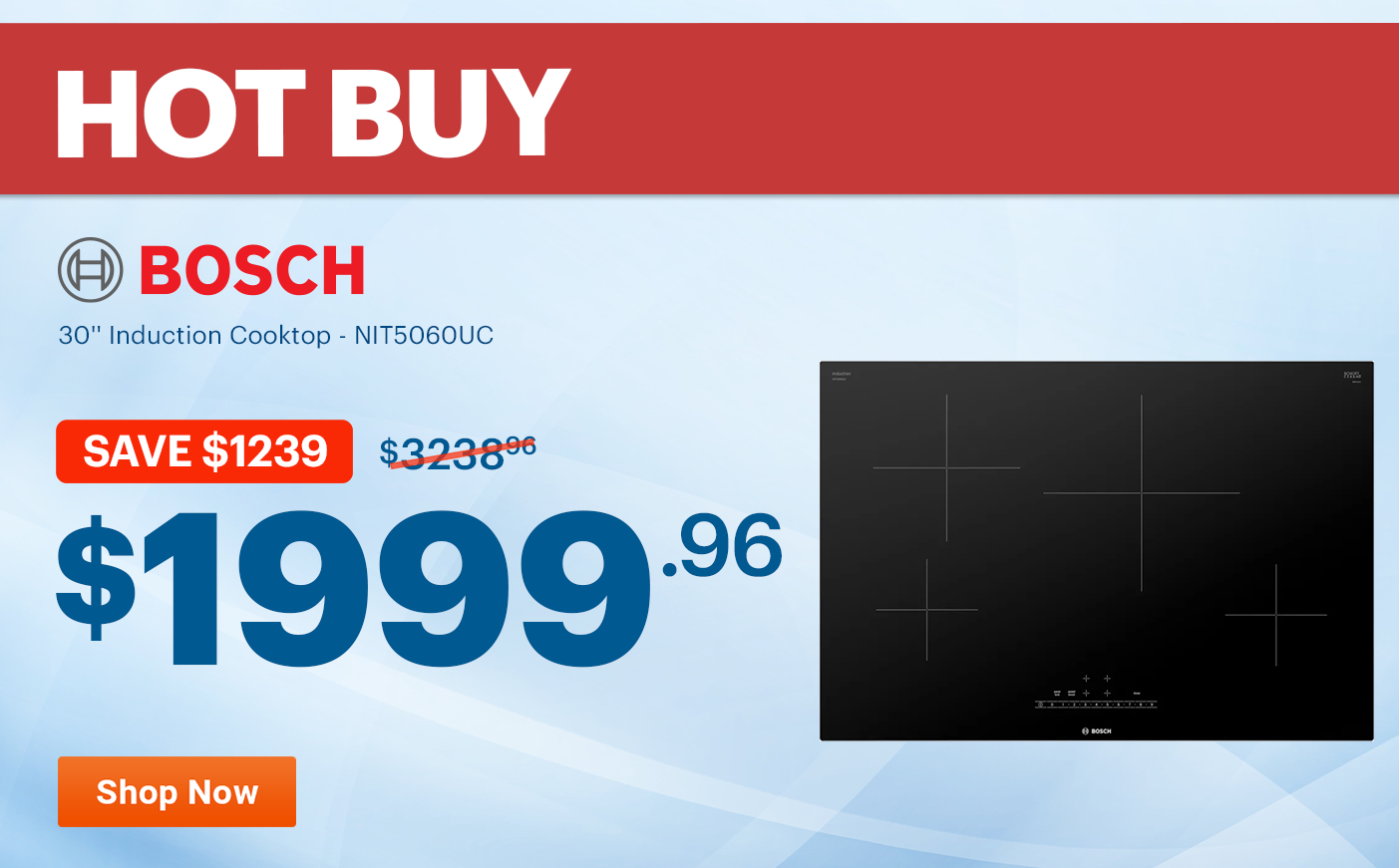 Bosch - 31 inch wide Induction Cooktop in Black - NIT5060UC